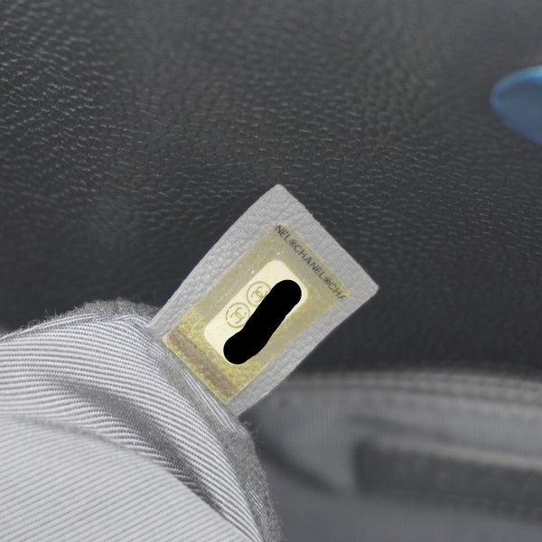 CHANEL French Riviera Quilted Caviar Leather Hobo Bag Black