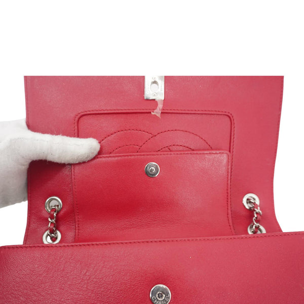 CHANEL Mademoiselle Vintage Flap Sheepskin Leather Crossbody Bag Pink