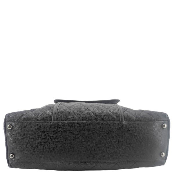 CHANEL French Riviera Quilted Caviar Leather Hobo Bag Black