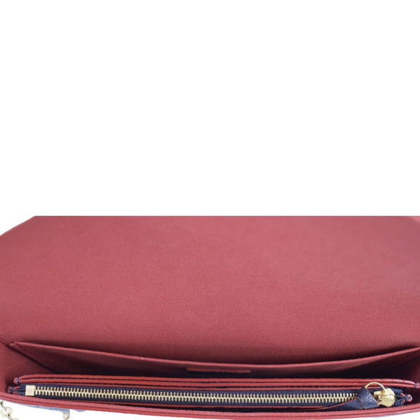 LOUIS VUITTON Felicie Monogram Empreinte Pochette Crossbody Bag Marine Rouge
