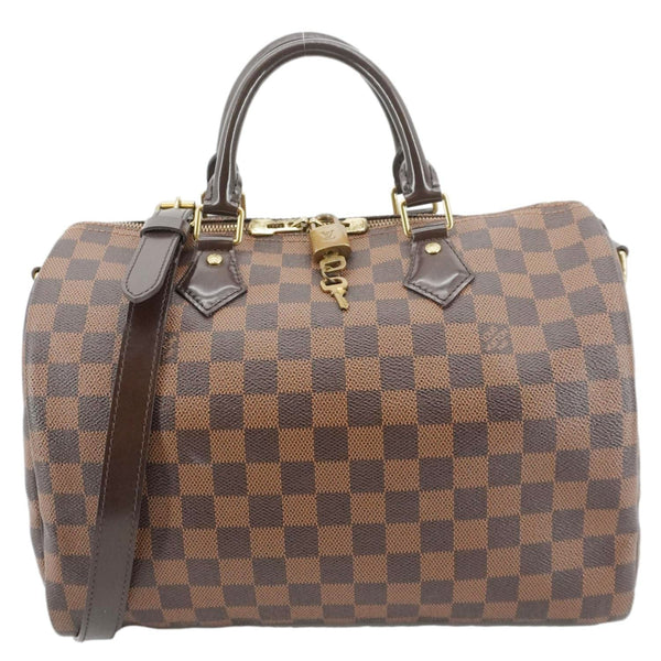 LOUIS VUITTON Speedy 30 Bandouliere Damier Ebene Shoulder Bag Brown