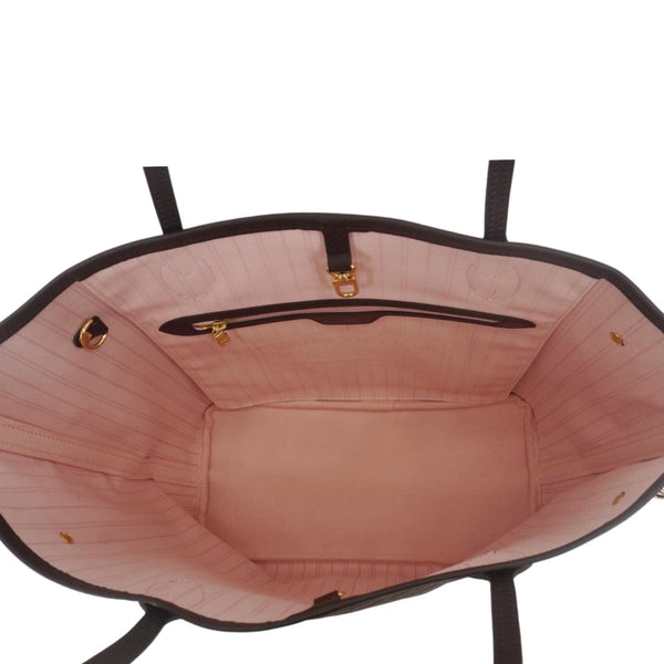 LOUIS VUITTON Neverfull MM Damier Ebene Shoulder Bag Rose Ballerine