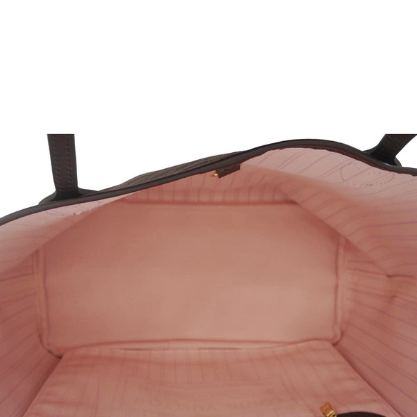 LOUIS VUITTON Neverfull MM Damier Ebene Shoulder Bag Rose Ballerine