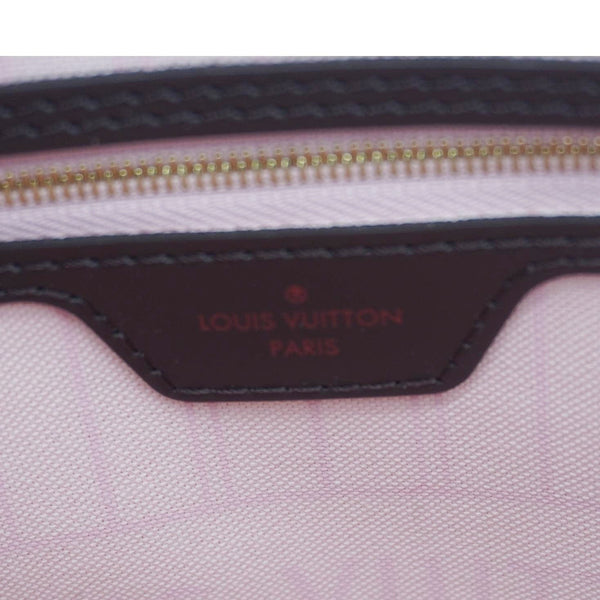 LOUIS VUITTON Neverfull MM Damier Ebene Shoulder Bag Rose Ballerine
