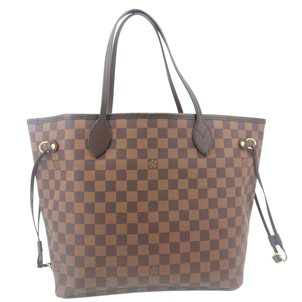 LOUIS VUITTON Neverfull MM Damier Ebene Shoulder Bag Rose Ballerine