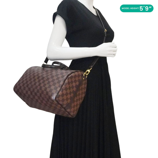 LOUIS VUITTON Speedy 30 Bandouliere Damier Ebene Shoulder Bag Brown