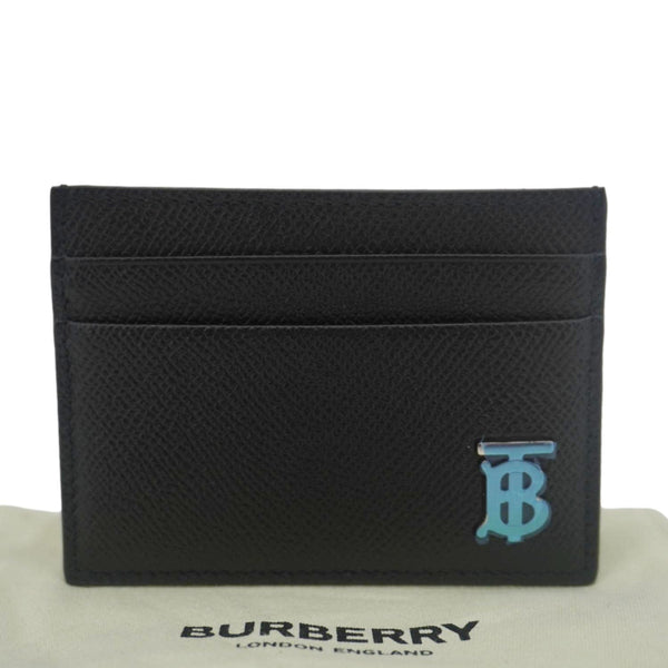 BURBERRY TB Leather Card Holder Black