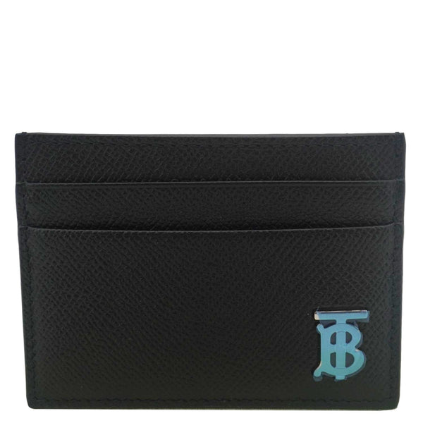 BURBERRY TB Leather Card Holder Black