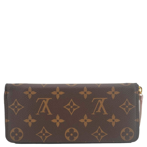 LOUIS VUITTON Clemence Monogram Canvas Zippy Wallet Rose Ballerine