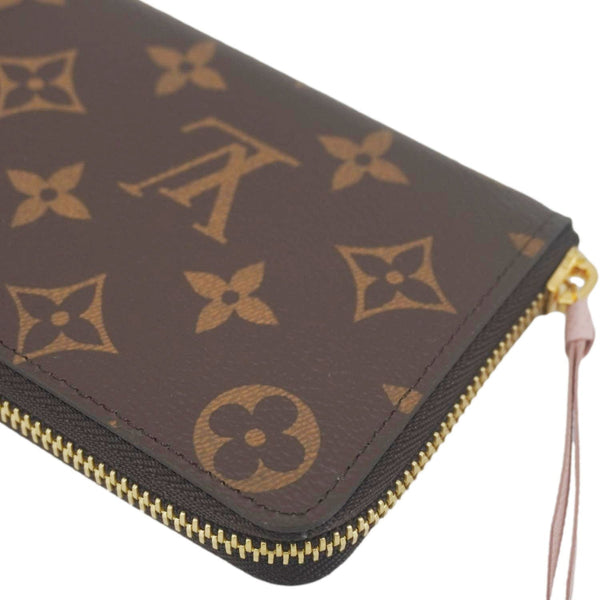 LOUIS VUITTON Clemence Monogram Canvas Zippy Wallet Rose Ballerine
