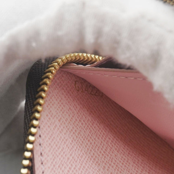 LOUIS VUITTON Clemence Monogram Canvas Zippy Wallet Rose Ballerine