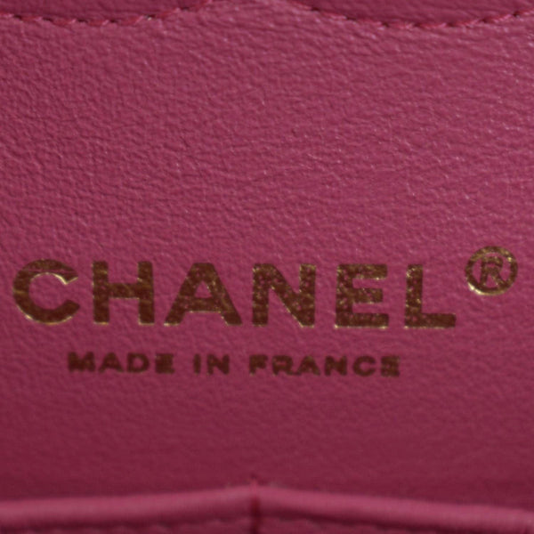CHANEL Classic Medium Double Flap Quilted Lambskin Leather Shoulder Bag Pink