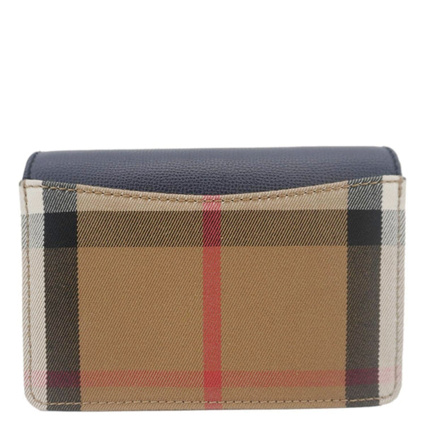 BURBERRY Hampshire Small House Check Crossbody Bag Navy Blue