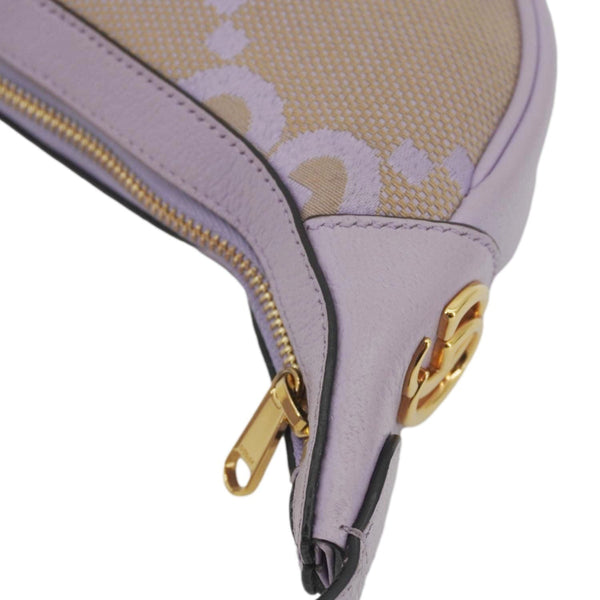 GUCCI Ophidia Half Moon Mini GG Canvas Hobo Bag Light Purple 658551