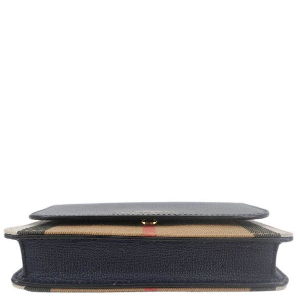 BURBERRY Hampshire Small House Check Crossbody Bag Navy Blue