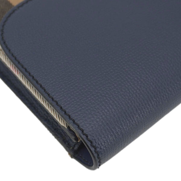 BURBERRY Hampshire Small House Check Crossbody Bag Navy Blue