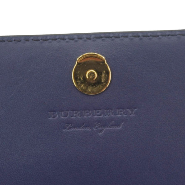 BURBERRY Hampshire Small House Check Crossbody Bag Navy Blue