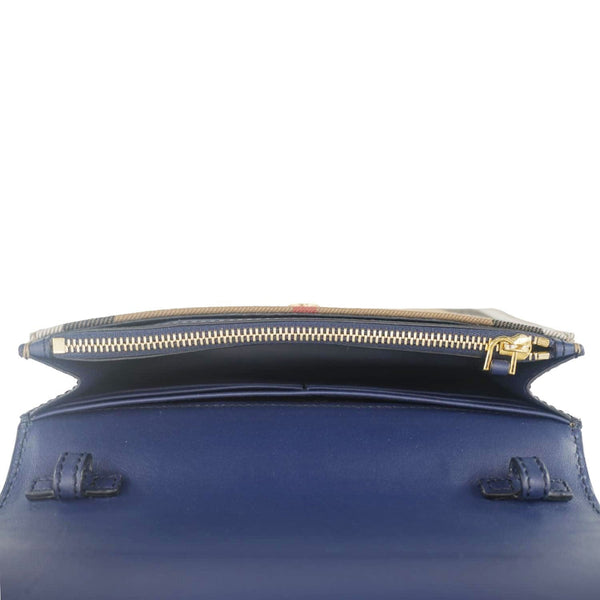BURBERRY Hampshire Small House Check Crossbody Bag Navy Blue