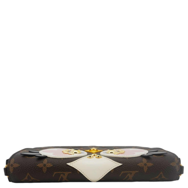 LOUIS VUITTON Pochette Felicie Owl Monogram Chain Crossbody Bag Rose Ballerine