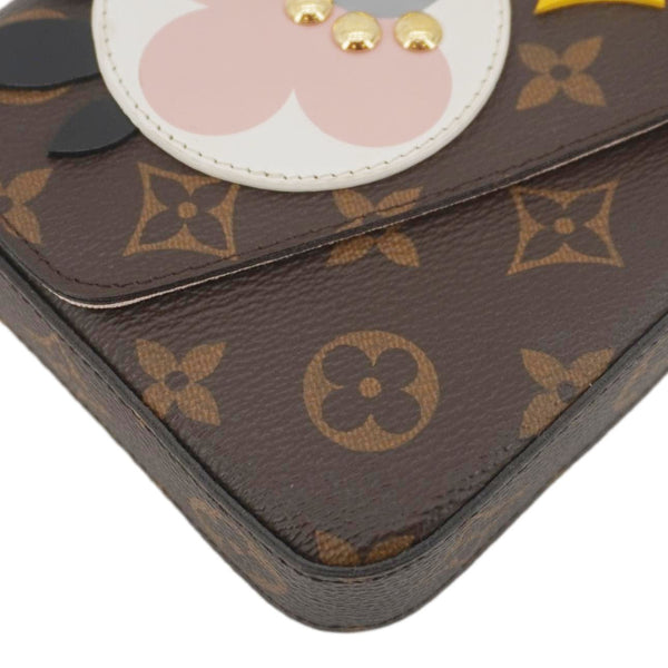 LOUIS VUITTON Pochette Felicie Owl Monogram Chain Crossbody Bag Rose Ballerine