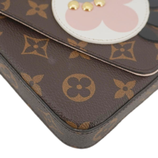 LOUIS VUITTON Pochette Felicie Owl Monogram Chain Crossbody Bag Rose Ballerine