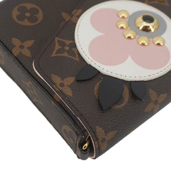 LOUIS VUITTON Pochette Felicie Owl Monogram Chain Crossbody Bag Rose Ballerine