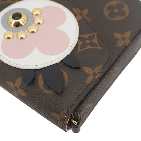 LOUIS VUITTON Pochette Felicie Owl Monogram Chain Crossbody Bag Rose Ballerine