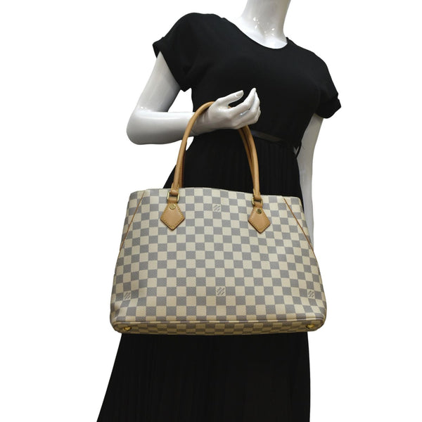 LOUIS VUITTON Calvi Damier Azur Shoulder Bag White