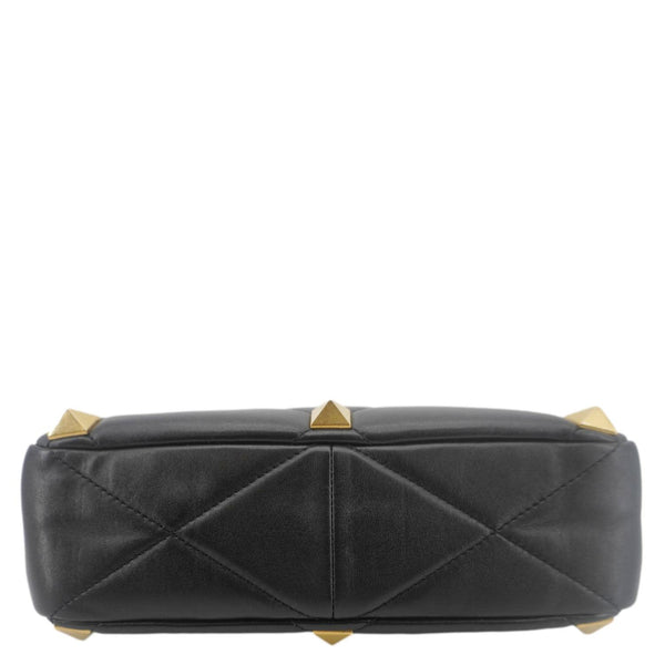 VALENTINO Garavani Roman Stud Medium Leather Crossbody Bag Black