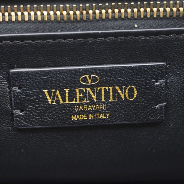 VALENTINO Garavani Roman Stud Medium Leather Crossbody Bag Black