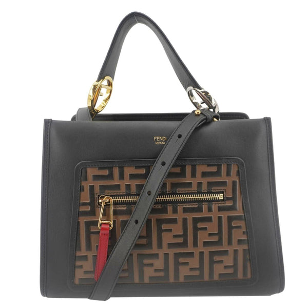 FENDI Runaway Logo Nappa Leather Shoulder Bag Tricolor