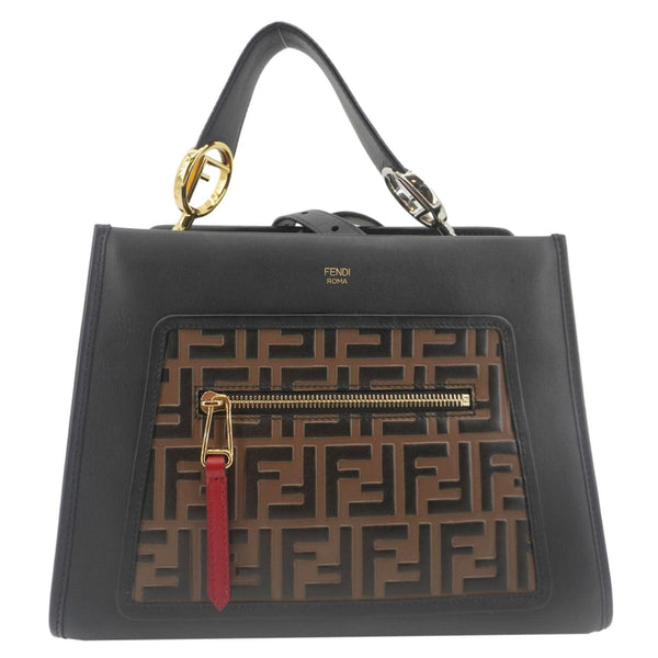 FENDI Runaway Logo Nappa Leather Shoulder Bag Tricolor