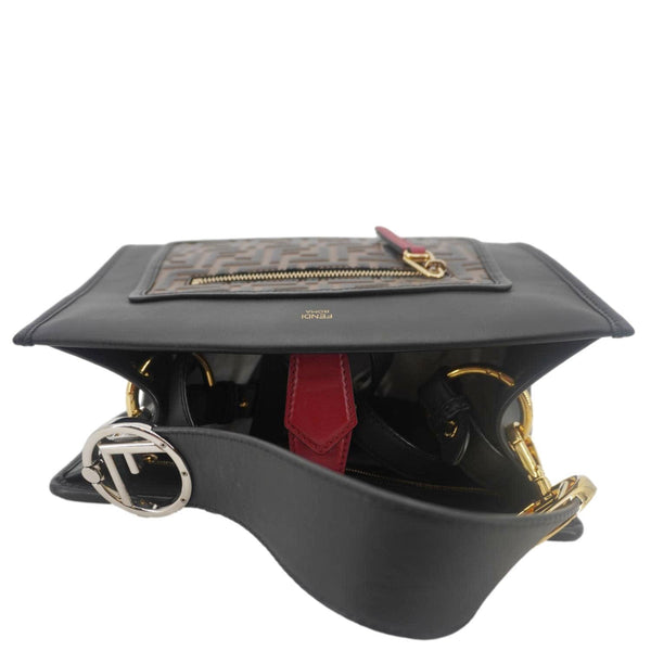 FENDI Runaway Logo Nappa Leather Shoulder Bag Tricolor