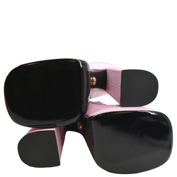 VERSACE Juno Platform Leather Pumps Pink Size 36 1/2