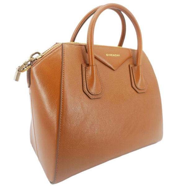 GIVENCHY Antigona Small Leather Satchel Shoulder Bag Brown
