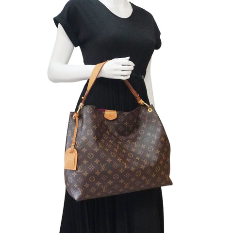 LOUIS VUITTON Graceful MM Monogram Canvas Shoulder Bag Brown