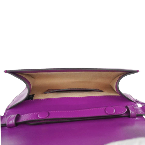 GUCCI Horsebit 1955 mini Leather Shoulder Bag Purple 724713