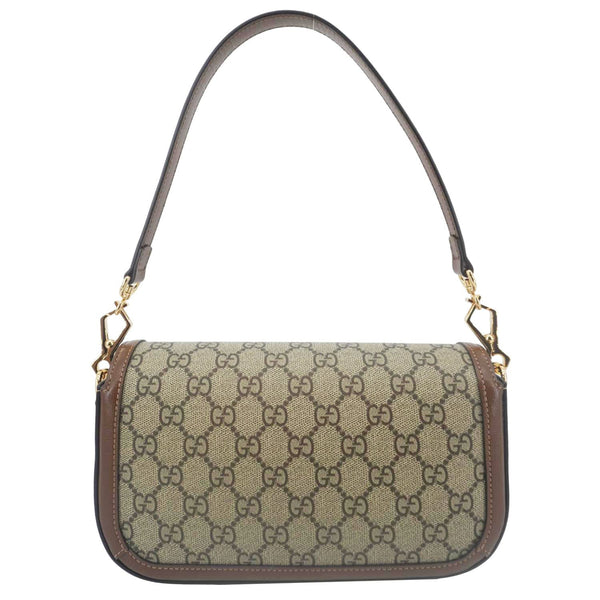 GUCCI Horsebit 1955 Small GG Supreme Canvas Shoulder Bag Beige 735178