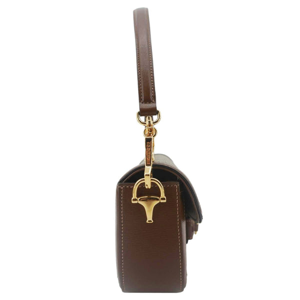 GUCCI Horsebit 1955 Small GG Supreme Canvas Shoulder Bag Beige 735178