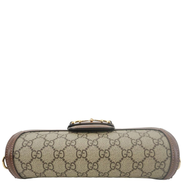 GUCCI Horsebit 1955 Small GG Supreme Canvas Shoulder Bag Beige 735178