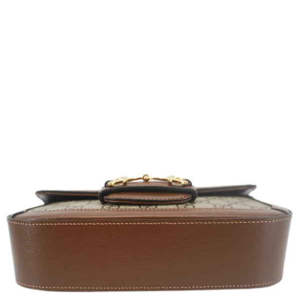 GUCCI Horsebit 1955 Small GG Supreme Canvas Shoulder Bag Beige 735178