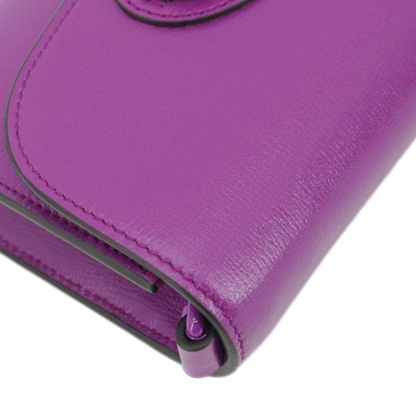 GUCCI Horsebit 1955 mini Leather Shoulder Bag Purple 724713