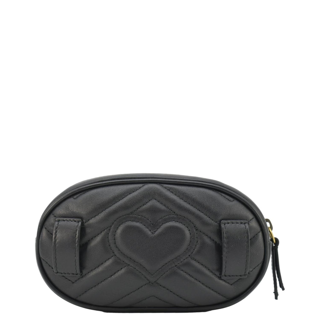 GUCCI GG Marmont Matelasse Leather Belt Bag Black 476434 display picture 1