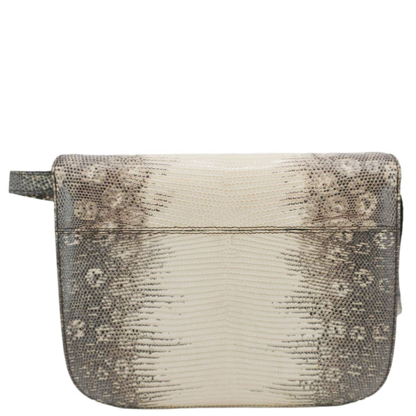 CELINE Classic Box Medium Lizard Leather Shoulder Bag Natural