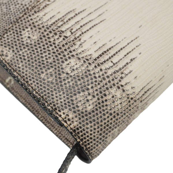 CELINE Classic Box Medium Lizard Leather Shoulder Bag Natural