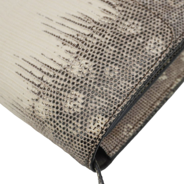 CELINE Classic Box Medium Lizard Leather Shoulder Bag Natural