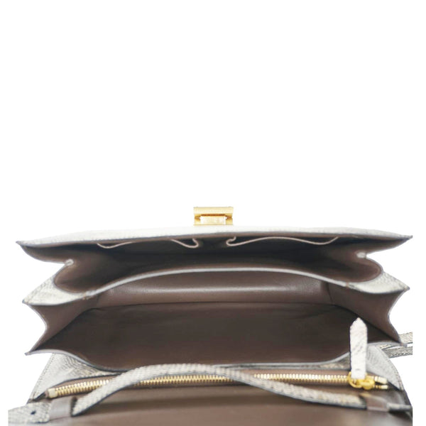 CELINE Classic Box Medium Lizard Leather Shoulder Bag Natural