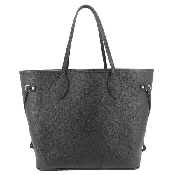 LOUIS VUITTON Neverfull MM Empreinte Leather Tote Shoulder Bag Black