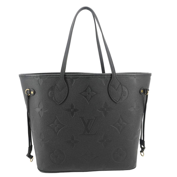 LOUIS VUITTON Neverfull MM Empreinte Leather Tote Shoulder Bag Black