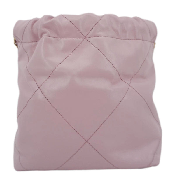 CHANEL 22 Mini Shiny Calfskin Leather Chain Crossbody Bag Pink